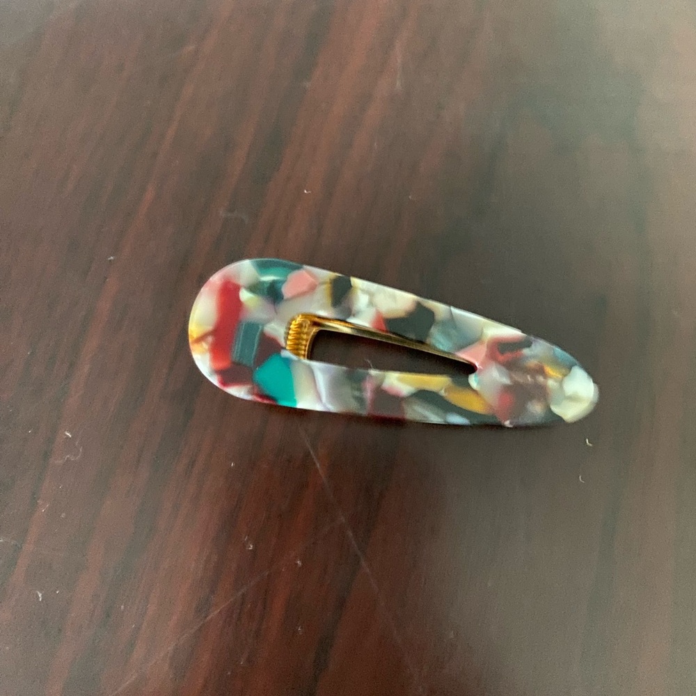 Resin tear drop hair clip barrette boho acrylic